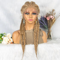 26 Inches Synthetic Lace Front Dutch Twins Cornrows Braids Wig With Baby Hair