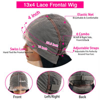 13x6 Chocolate Brown HD Lace Front Human Hair Wigs Body Wave 46 Inch 200%Density Colored Human Hair Wigs For Women