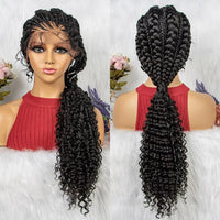 Lace Front Synthetic Cornrow Braided Wigs Natural Knotless with Baby Hair