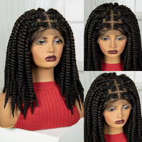 16 Inch Knotless Box Twist Braided Wigs HD Full Lace Braided Wigs with Baby Hair