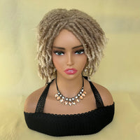 Locs Afro Bob Braided Wig Synthetic Faux Locs Crochet Twist Braiding Wig