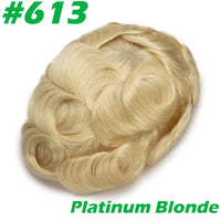 Men'S Capillary Prosthesis Men Toupee 0.06-0.08mm Strong Double Knots 100% Human Hair Mens Toupee
