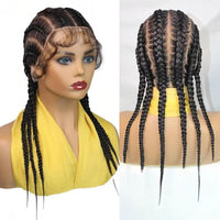 36 Inches Cornrows Braided Wigs Synthetic Full Lace Jumbo Braided Wigs
