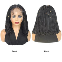 12Inch Micro Braids 6*6 Lace Front Synthetic Wigs Short Bob Box Braiding Wigs With Baby Hair