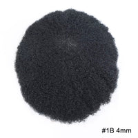 Afro Curly Full Lace Mens Toupee 8mm Wave Human Hair Piece Kinky Curly Replacement System Unit Men's Prosthesis