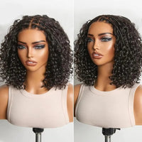 Brown & Mixed Curly Braided HD Lace Human Hair Wig for Women - Image 2