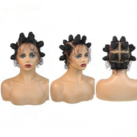 16" Bantu Knots Braided Wigs Synthetic Full Lace Wig