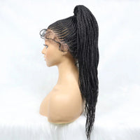 Synthetic Lace Front Wigs Braided Wigs With Baby Hair Africa Braid Wig Glued Mat 30Inches