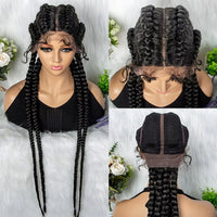 32 inches Lace Front Jumbo Knotless 4 Twist Cornrow Braided Wig