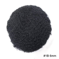 Afro Curly Full Lace Mens Toupee 8mm Wave Human Hair Piece Kinky Curly Replacement System Unit Men's Prosthesis