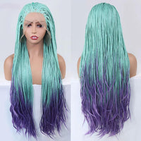 Highlight Pink Lace Front Box Braided Wigs for Women Knotless Goodess Box Braid Wig Synthetic Crochet Braiding Hair Color Wig