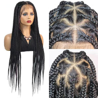 Many Styles Knotless Box Braids Synthetic Wig Full Lace Braided Wigs
