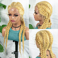 Synthetic Cornrow Braided Wigs 26 Inches Lace Wigs with Baby Hair