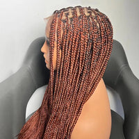 Glueless Knotless Box Braided Wig on Full Lace with Natural Root Color 1b Customizable braids