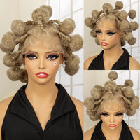 Synthetic Bantu Braided Wigs 6 Inches Full Lace Braided Wig with Baby Hair