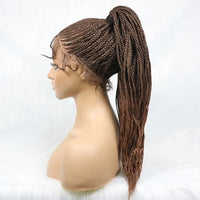 Synthetic Lace Front Wigs Braided Wigs With Baby Hair Africa Braid Wig Glued Mat 30Inches