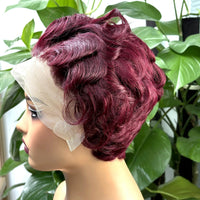 Brazilian Remy Deep Wave Pixie Cut Wig 13x4 Lace Front Pre Plucked Hairline 100% Human Hair Wig For Black Women Daily Wear