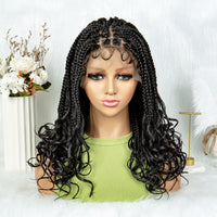 20 Inches 9x6 Max Part Lace Small Box Braided Wigs Curly End Cornrow Braided Hair