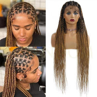36 Inch Full Lace Criss Cross Synthetic Cornrow Braided Wig