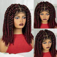 16 Inch Knotless Box Twist Braided Wigs HD Full Lace Braided Wigs with Baby Hair