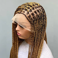 Glueless Knotless Box Braided Wig on Full Lace with Natural Root Color 1b Customizable braids