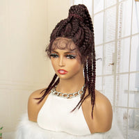 Lace Frontal Synthetic 24 Inches Ponytail Cornrow Braided Wigs with Baby Hair