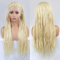 Highlight Pink Lace Front Box Braided Wigs for Women Knotless Goodess Box Braid Wig Synthetic Crochet Braiding Hair Color Wig