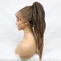 Synthetic Lace Front Wigs Braided Wigs With Baby Hair Africa Braid Wig Glued Mat 30Inches
