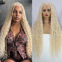 Synthetic 32" Bohemian Full Lace Wigs Knotless Box Braided Wigs with Baby Hair