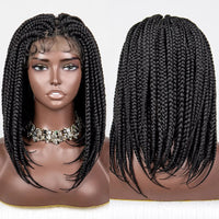 14 Inches Short Bob Braided Wigs Synthetic Knotless Full Lace Box Braided Wigs