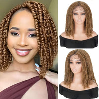 Synthetic Full Lace Braided Wigs 14 Inch Short Bob Knotless Box Braids Double Lace Twist Wigs