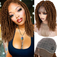 Spring Twist Braided Wigs 14inches Synthetic Full Lace Braided Wigs With Baby Hair
