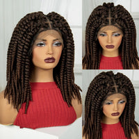 16 Inch Knotless Box Twist Braided Wigs HD Full Lace Braided Wigs with Baby Hair