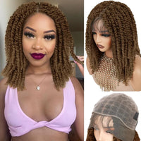 Spring Twist Braided Wigs 14inches Synthetic Full Lace Braided Wigs With Baby Hair