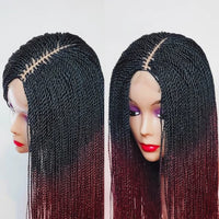 Micro Twist Braided Wig on Front Lace 28inches Glueless Tiny Twist Braid Wigs