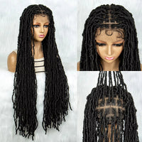 Full Lace Synthetic Braided Wigs With Baby Hair Braids Butterfly Locs Dreadlocks Wigs