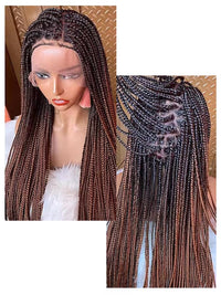 Glueless Knotless Box Braided Wig on Full Lace with Natural Root Color 1b Customizable braids