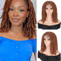 Synthetic Full Lace Braided Wigs 14 Inch Short Bob Knotless Box Braids Double Lace Twist Wigs