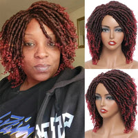 Natural Synthetic Dreadlock Wig Short Afro Bob Crochet Twist Braided Wig