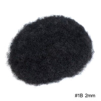 Afro Curly Full Lace Mens Toupee 8mm Wave Human Hair Piece Kinky Curly Replacement System Unit Men's Prosthesis