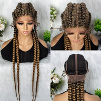 32 inches Lace Front Jumbo Knotless 4 Twist Cornrow Braided Wig