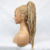 Synthetic Lace Front Wigs Braided Wigs With Baby Hair Africa Braid Wig Glued Mat 30Inches