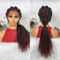 Lace Front Synthetic Cornrow Braided Wigs Natural Knotless with Baby Hair