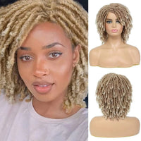 Natural Synthetic Dreadlock Wig Short Afro Bob Crochet Twist Braided Wig