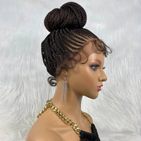 Synthetic Lace Front Wigs Braided Wigs With Baby Hair Africa Braid Wig Glued Mat 30Inches