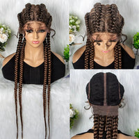 32 inches Lace Front Jumbo Knotless 4 Twist Cornrow Braided Wig