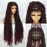 Full Lace Synthetic Braided Wigs With Baby Hair Braids Butterfly Locs Dreadlocks Wigs