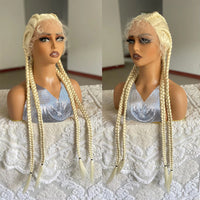Synthetic Lace Front Wig 32 Inches 4 Twist Cornrow Braided Wigs With Baby Hair