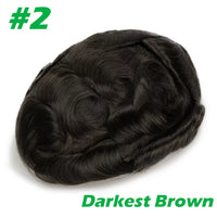 Men'S Capillary Prosthesis Men Toupee 0.06-0.08mm Strong Double Knots 100% Human Hair Mens Toupee