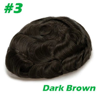 Men'S Capillary Prosthesis Men Toupee 0.06-0.08mm Strong Double Knots 100% Human Hair Mens Toupee